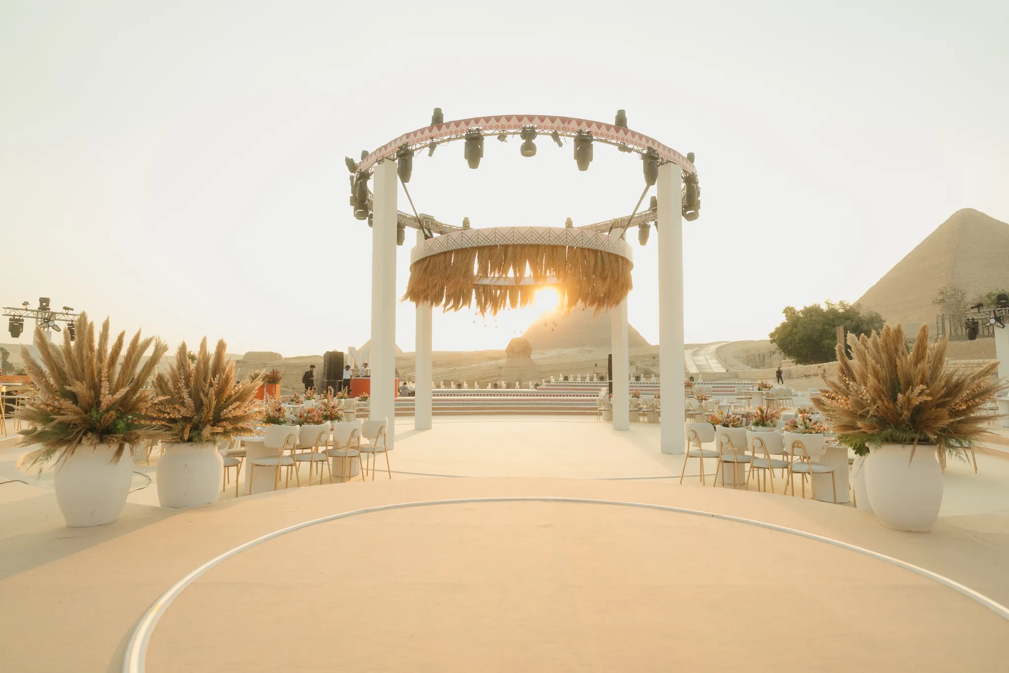Wedding reception at sunset in Giza