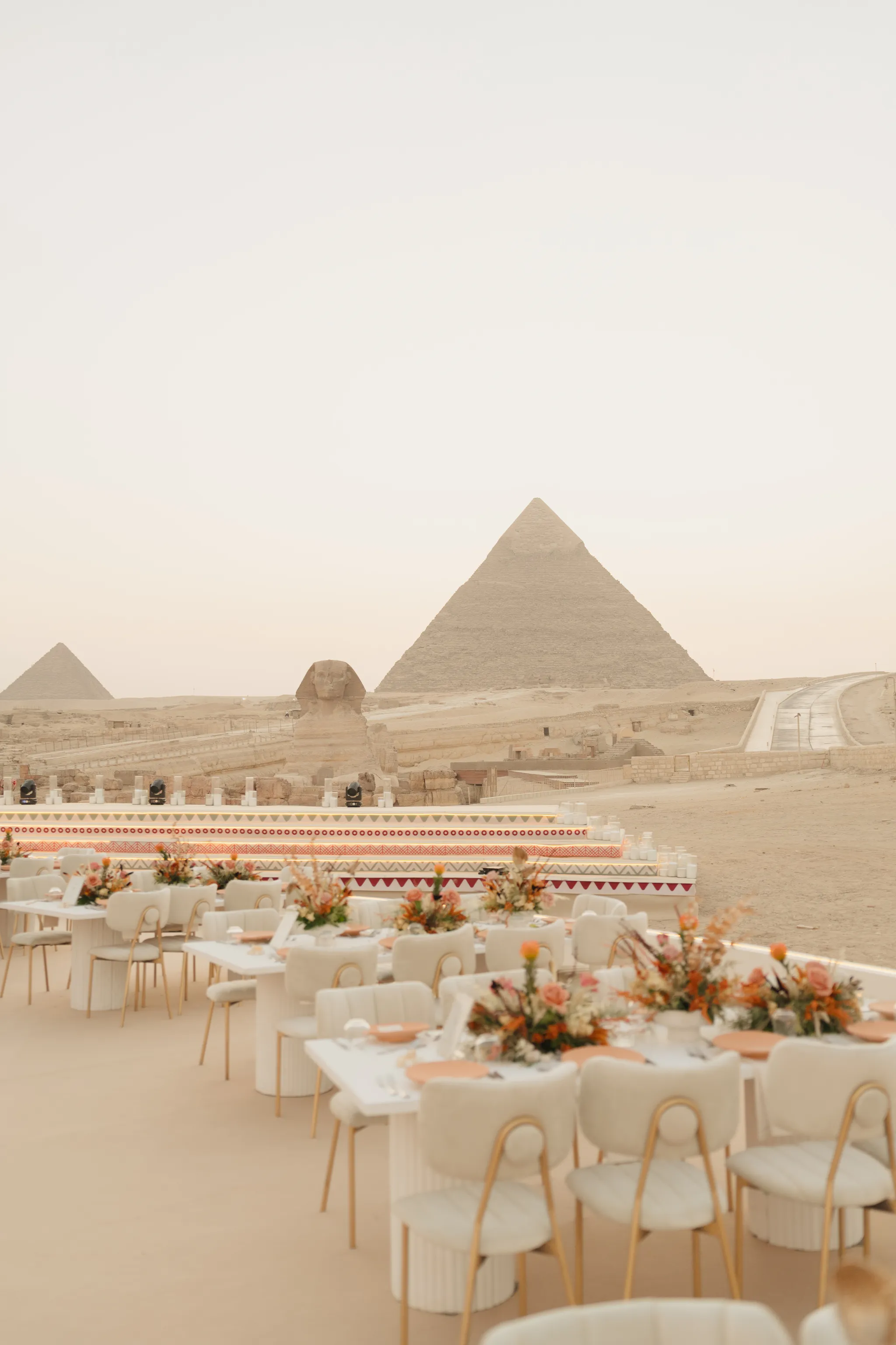 Pyramids of Giza at a wedding reception
